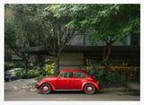 Retro Car in Mexico City Art Print UK — Botanical Vibrant Wall Art — Living Room — Wall It All Prints