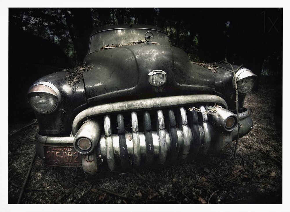 Forgotten Vintage Car Art Print UK — Dark Moody Dark Wall Art — Living Room — Wall It All Prints