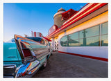 Classic Diner Car Art Print UK — Vintage Warm Wall Art — Living Room — Wall It All Prints