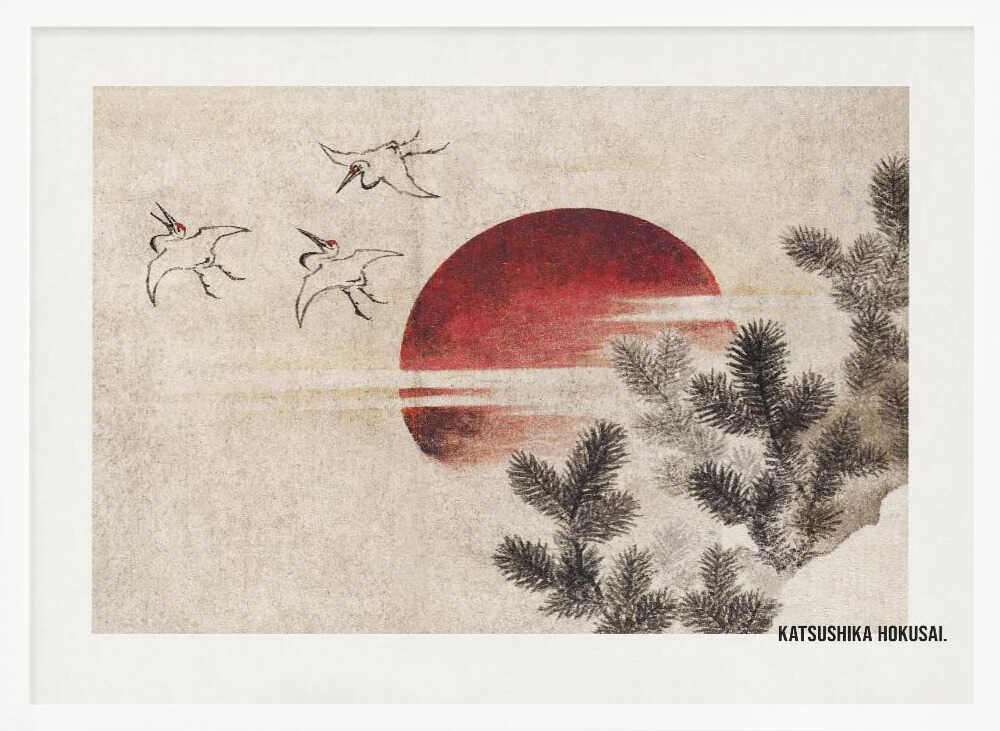 Birds and Sunset, From Album of Sketches (1814) Art Print UK — Japanese Vibrant Wall Art — Living Room — Wall It All Prints