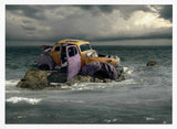 Rusty Car Ocean Storm Art Print UK — Dark Moody Vibrant Wall Art — Living Room — Wall It All Prints