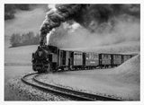 Nostalgic Steam Train Journey Art Print UK — Landscape Dark Wall Art — Living Room — Wall It All Prints