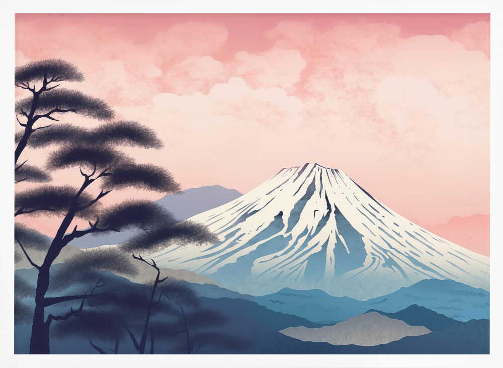Mount Fuji 1 Art Print UK — Japanese Vibrant Wall Art — Living Room — Wall It All Prints