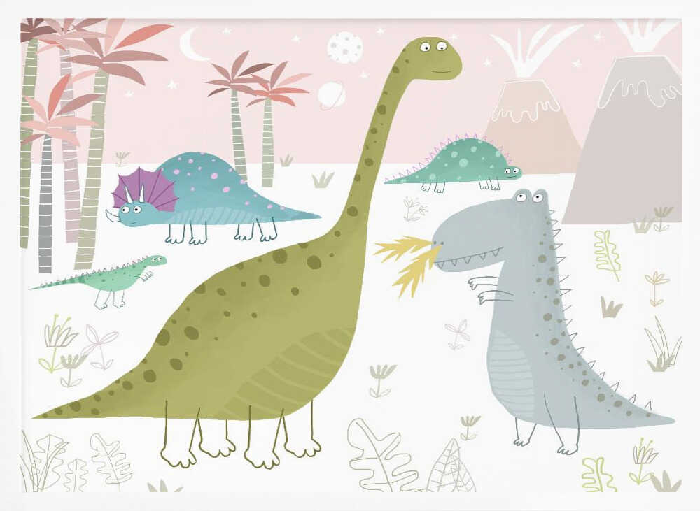 Cute Pastel Dinosaurs