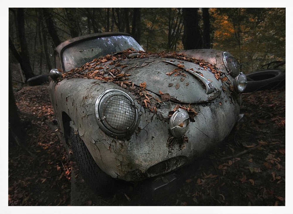 Abandoned Classic Car Art Print UK — Dark Moody Dark Wall Art — Living Room — Wall It All Prints