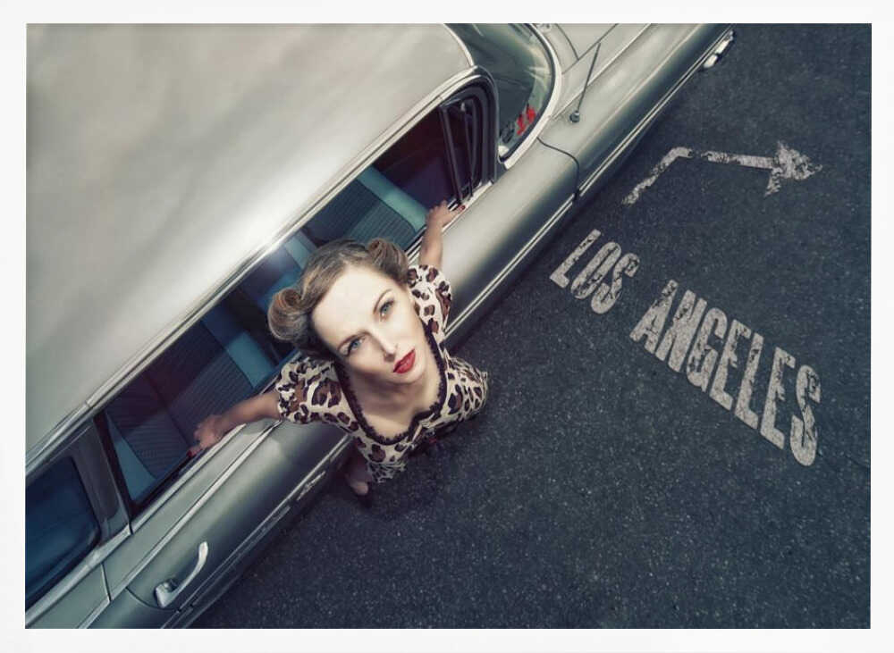 Los Angeles Retro Style Art Print UK — Portrait Elegant Wall Art — Living Room — Wall It All Prints