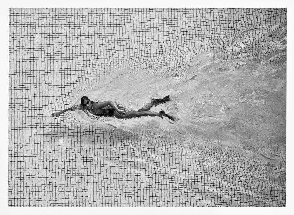 Dynamic Pool Swimmer Art Print UK — Abstract Dark Wall Art — Living Room — Wall It All Prints