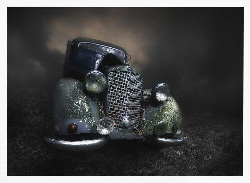 Moody Vintage Automobile Art Print UK — Dark Moody Dark Wall Art — Living Room — Wall It All Prints