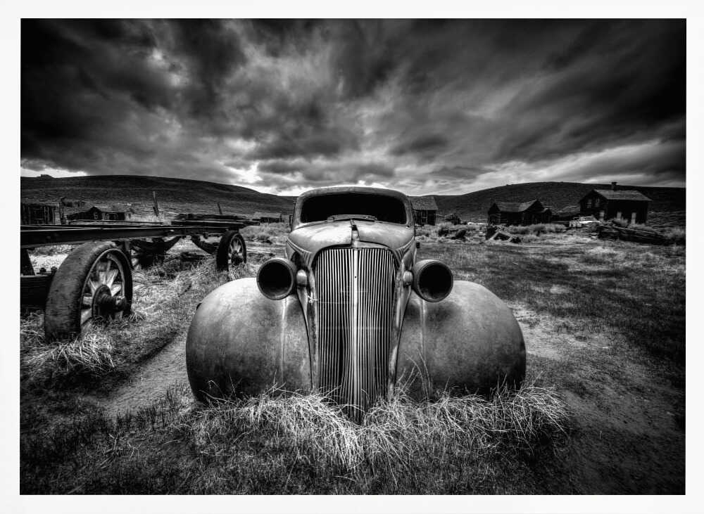 Ghost Town Vintage Car Art Print UK — Dark Moody Dark Wall Art — Living Room — Wall It All Prints