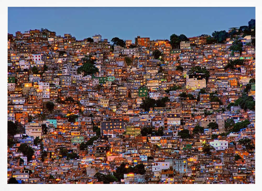 Rio Favela Lights Art Print UK — Landscape Vibrant Wall Art — Living Room — Wall It All Prints