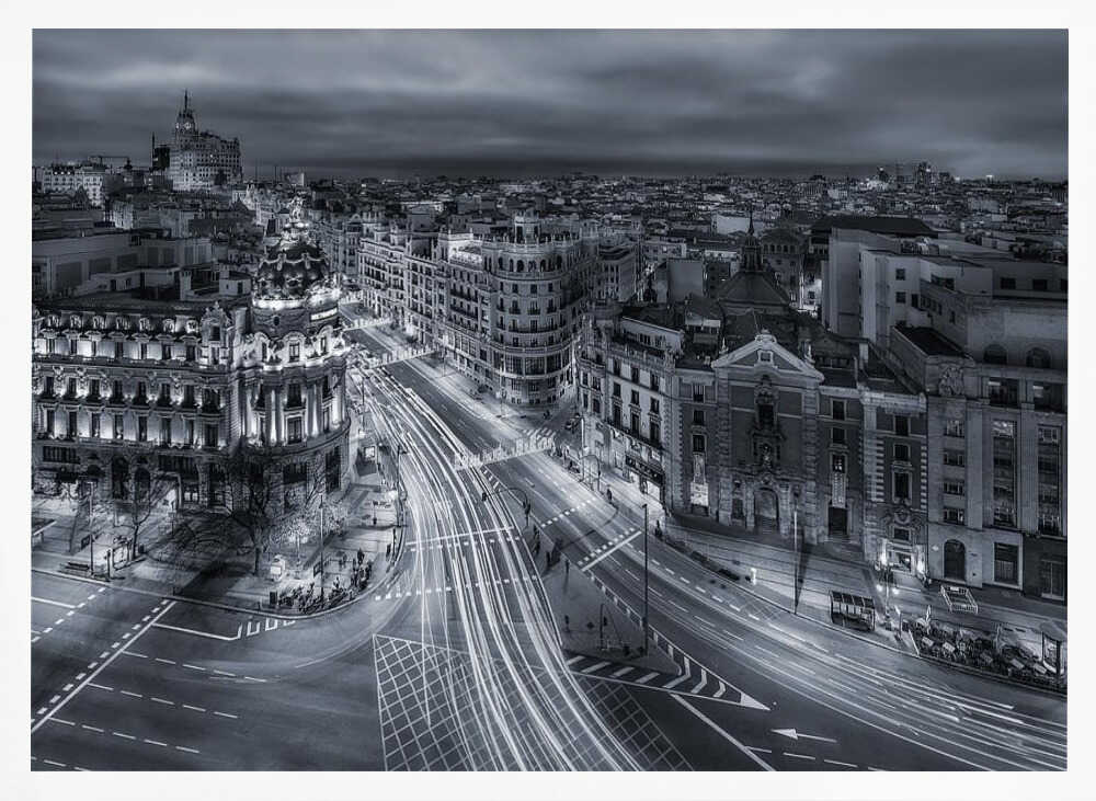 Madrid City Lights Art Print UK — City Dark Wall Art — Bathroom — Wall It All Prints