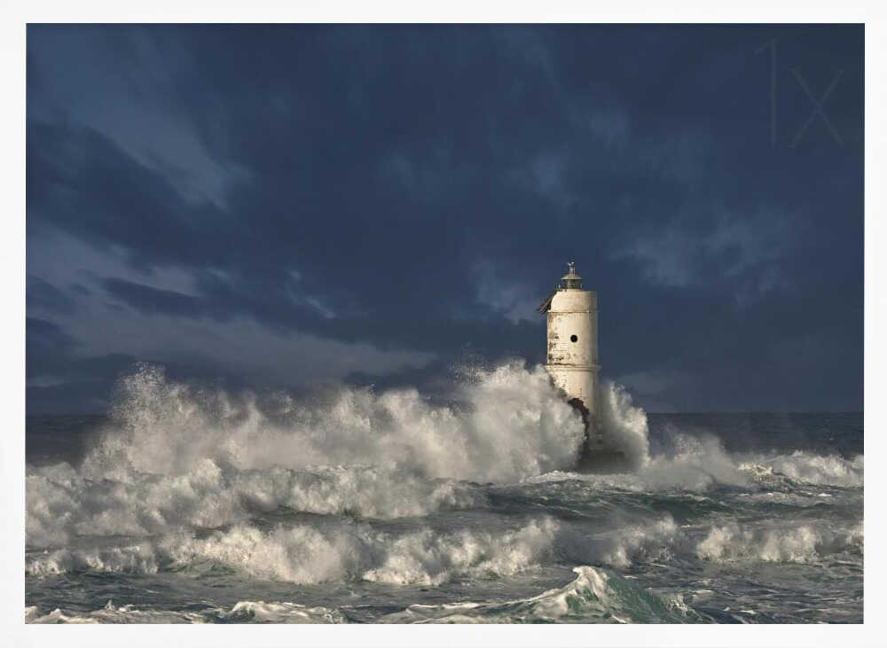 Stormy Sea Lighthouse Art Print UK — Dark Moody Dark Wall Art — Living Room — Wall It All Prints