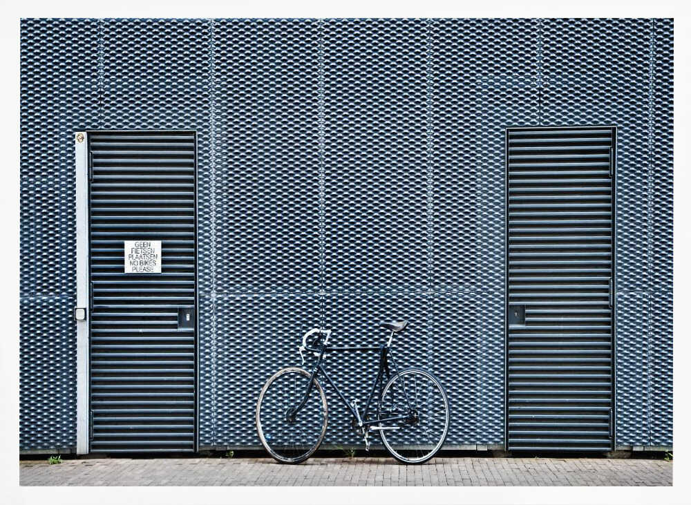 Urban Bicycle Grid Wall Art Print UK — Abstract Dark Wall Art — Office — Wall It All Prints