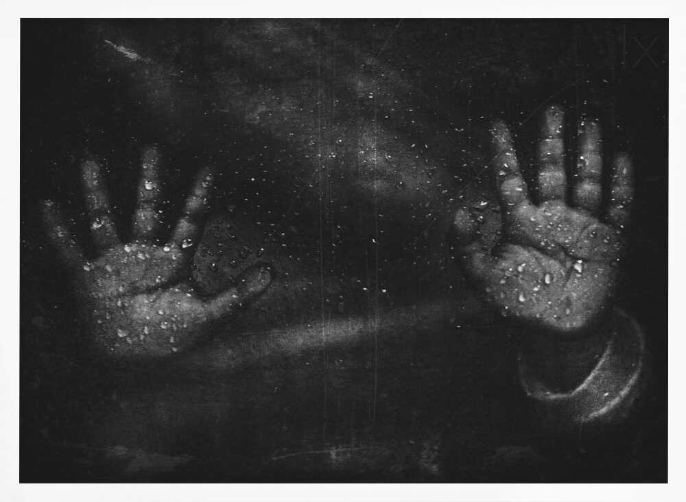 Isolated Wet Hands Art Print UK — Dark Moody Dark Wall Art — Bathroom — Wall It All Prints