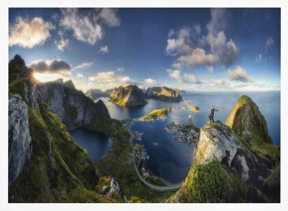 Lofoten Mountain Vista Art Print UK — Dark Moody Calm Wall Art — Living Room — Wall It All Prints