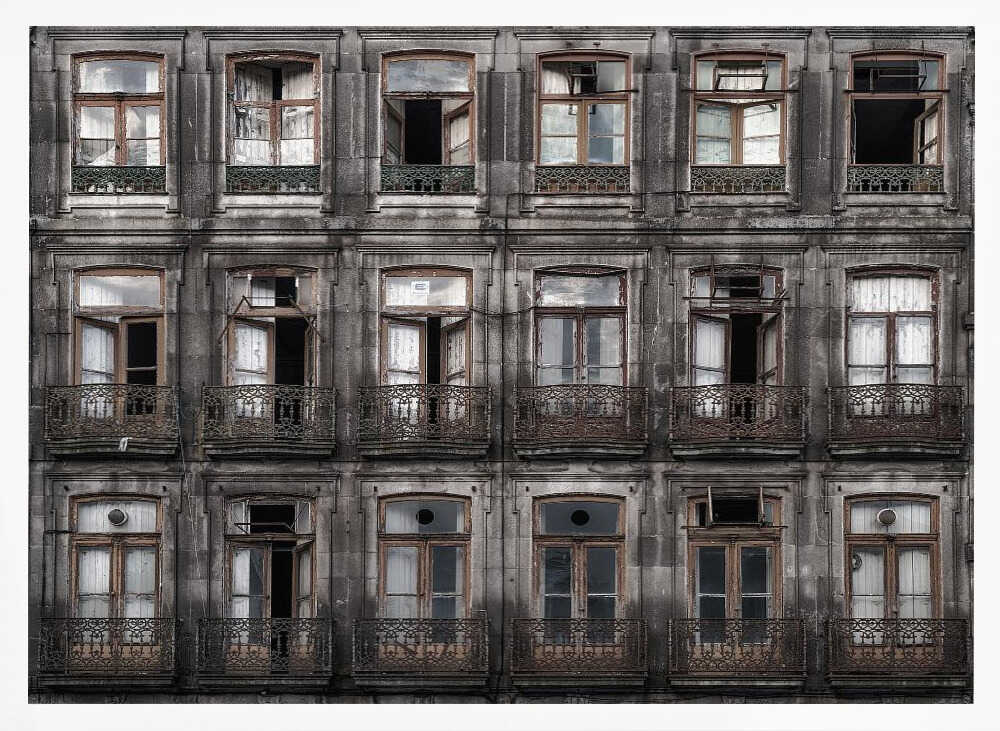 Old City Windows Art Print UK — Vintage Vibrant Wall Art — Living Room — Wall It All Prints