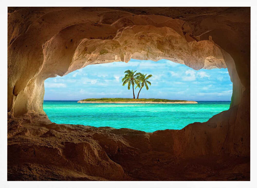 Paradise Island Cave View Art Print UK — Landscape Calm Wall Art — Living Room — Wall It All Prints