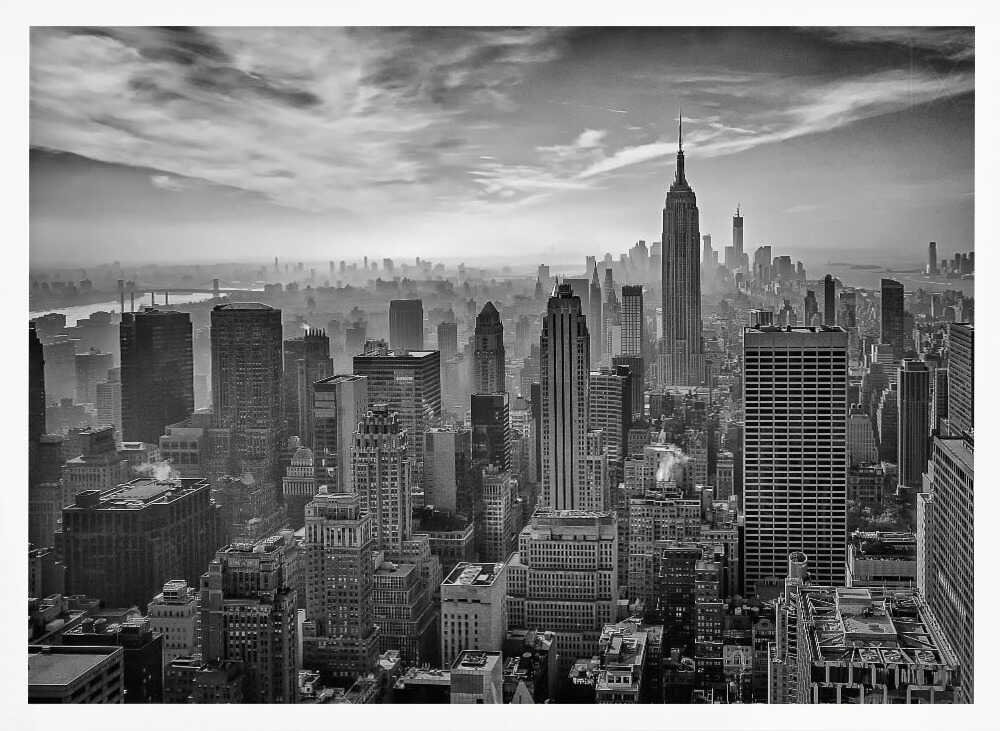Empire State Cityscape Art Print UK — Dark Moody Dark Wall Art — Living Room — Wall It All Prints