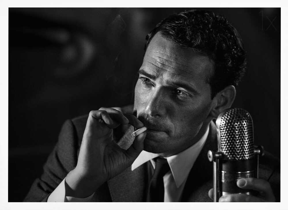 Smoking Radio Host Art Print UK — Dark Moody Dark Wall Art — Living Room — Wall It All Prints
