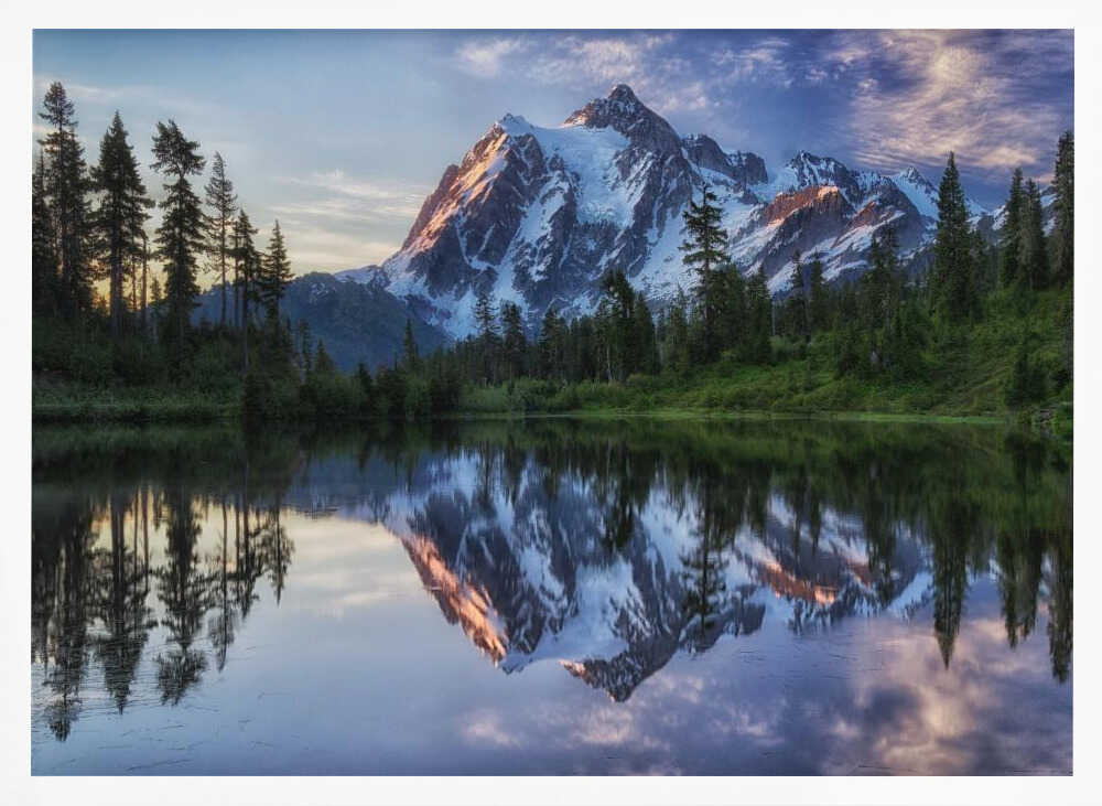 Majestic Mountain Reflection Art Print UK — Landscape Calm Wall Art — Bedroom — Wall It All Prints