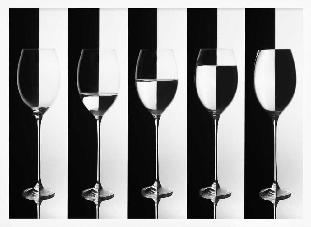 Half Full Half Empty Art Print UK — Abstract Dark Wall Art — Kitchen — Wall It All Prints