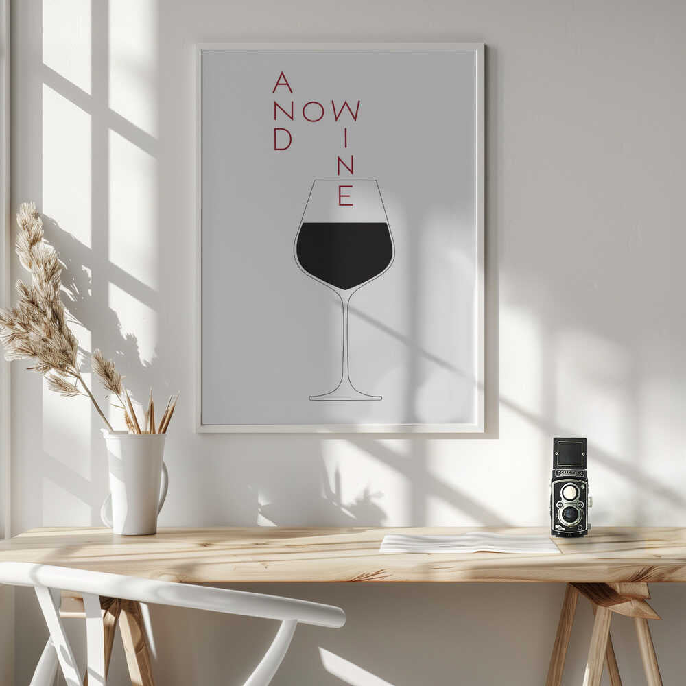 Minimal And Now Wine Art Print UK — Abstract Minimal Wall Art — Kitchen — Wall It All Prints