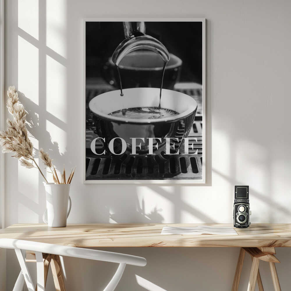 Freshly Poured Espresso Art Print UK — Dark Moody Dark Wall Art — Kitchen — Wall It All Prints