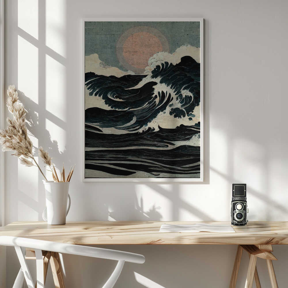 Celestial Wavescape Art Print UK — Japanese Vibrant Wall Art — Living Room — Wall It All Prints