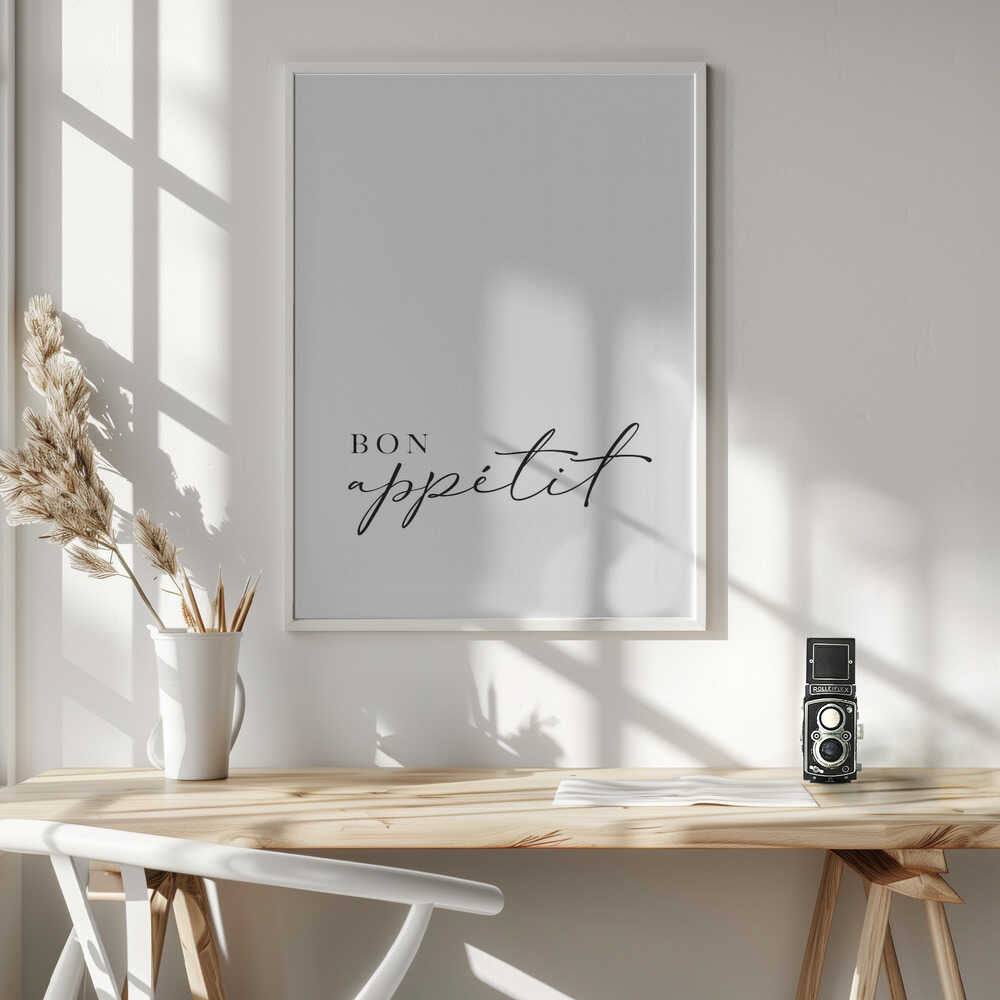 Bon Appetit Dining Quote Art Print UK — Abstract Vibrant Wall Art — Kitchen — Wall It All Prints