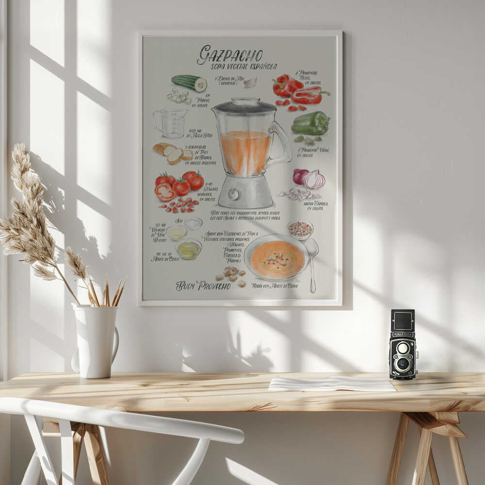 Spanish Gazpacho Recipe Art Print UK — Abstract Fresh Wall Art — Kitchen — Wall It All Prints