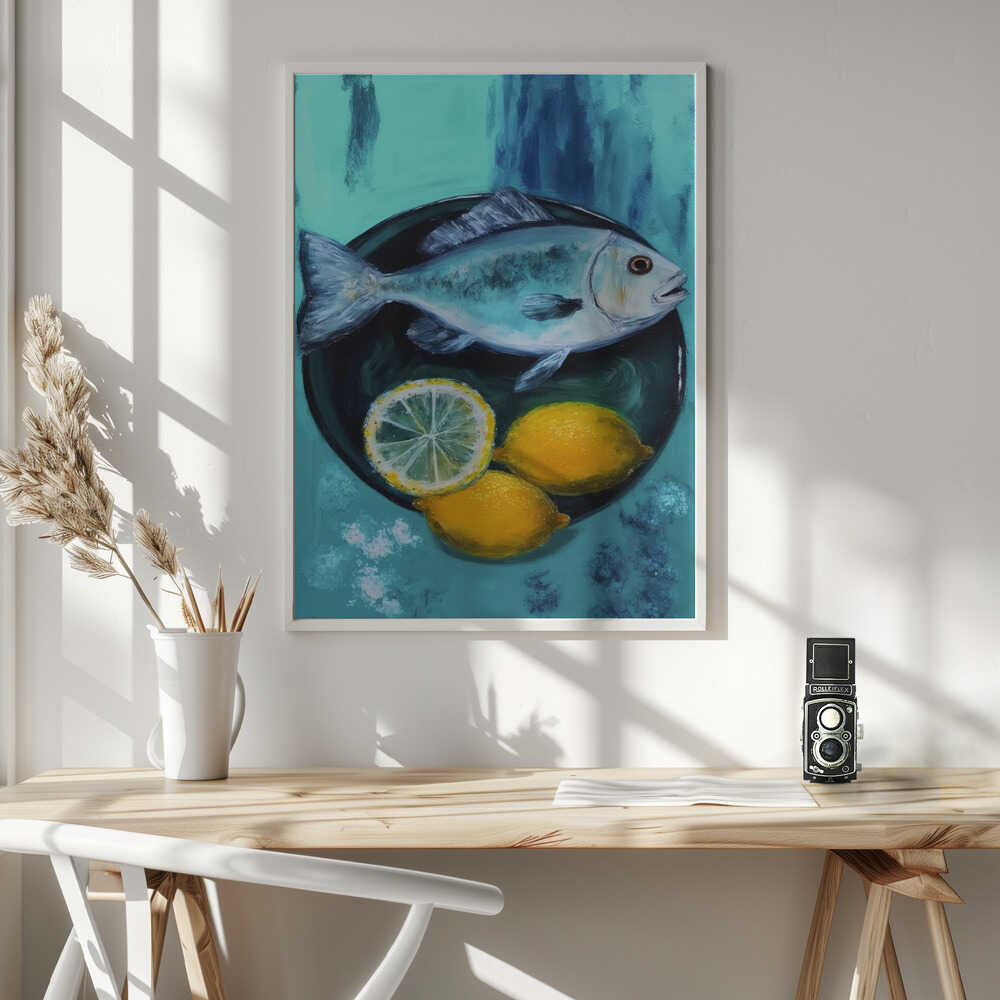 Ocean's Citrus Feast Art Print UK — Japanese Vibrant Wall Art — Kitchen — Wall It All Prints
