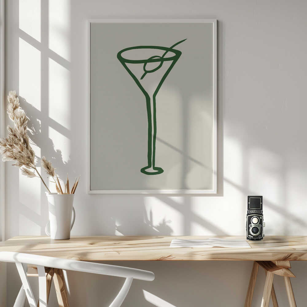 Classic Green Martini Art Print UK — Food Fresh Wall Art — Kitchen — Wall It All Prints