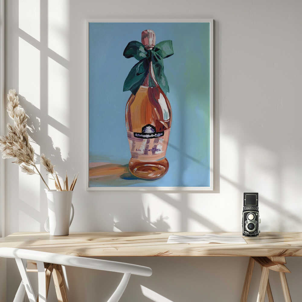 Elegant Rose Champagne Art Print UK — Abstract Warm Wall Art — Kitchen — Wall It All Prints