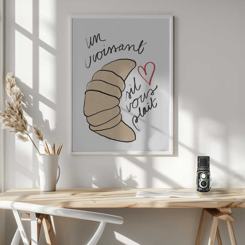 Un Croissant Art Print UK — Abstract Vibrant Wall Art — Kitchen — Wall It All Prints