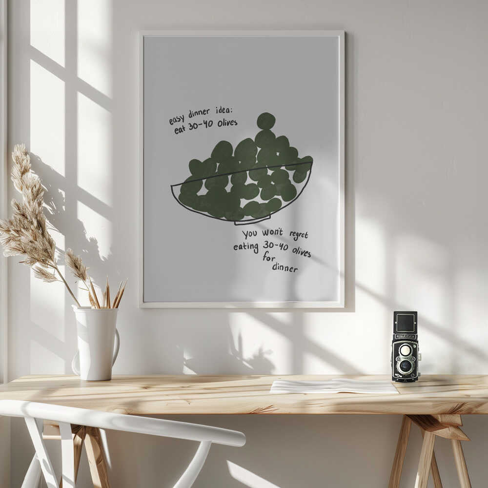 Olive Dinner Delight Art Print UK — Abstract Vibrant Wall Art — Kitchen — Wall It All Prints