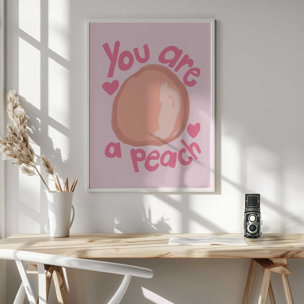 Sweet Peach Tribute Art Print UK — Abstract Vibrant Wall Art — Kitchen — Wall It All Prints