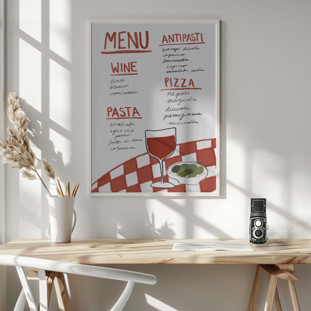 Italian Cuisine Delight Art Print UK — Vintage Vibrant Wall Art — Kitchen — Wall It All Prints
