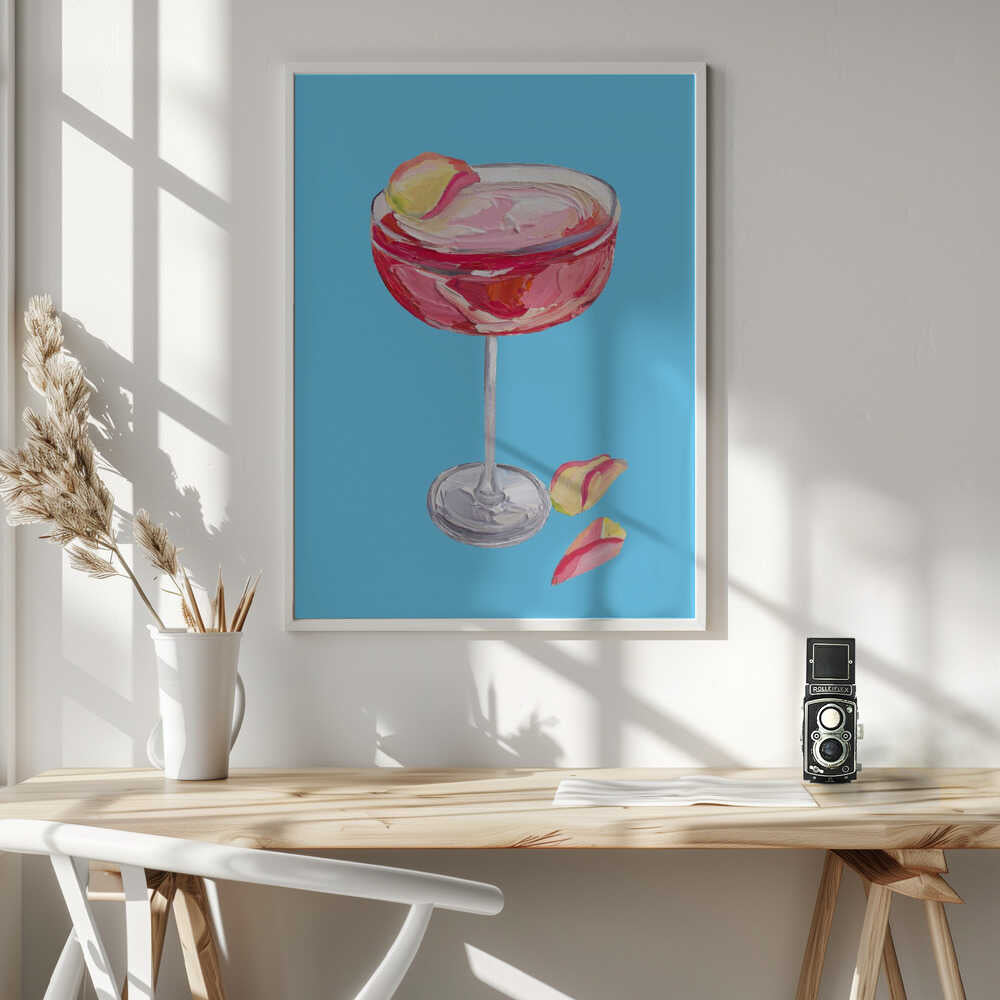 Vibrant Pink Cocktail Art Print UK — Food Vibrant Wall Art — Kitchen — Wall It All Prints