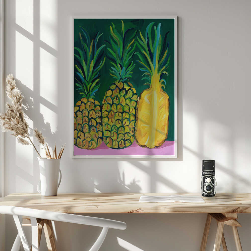 Vibrant Tropical Pineapples Art Print UK — Food Vibrant Wall Art — Kitchen — Wall It All Prints
