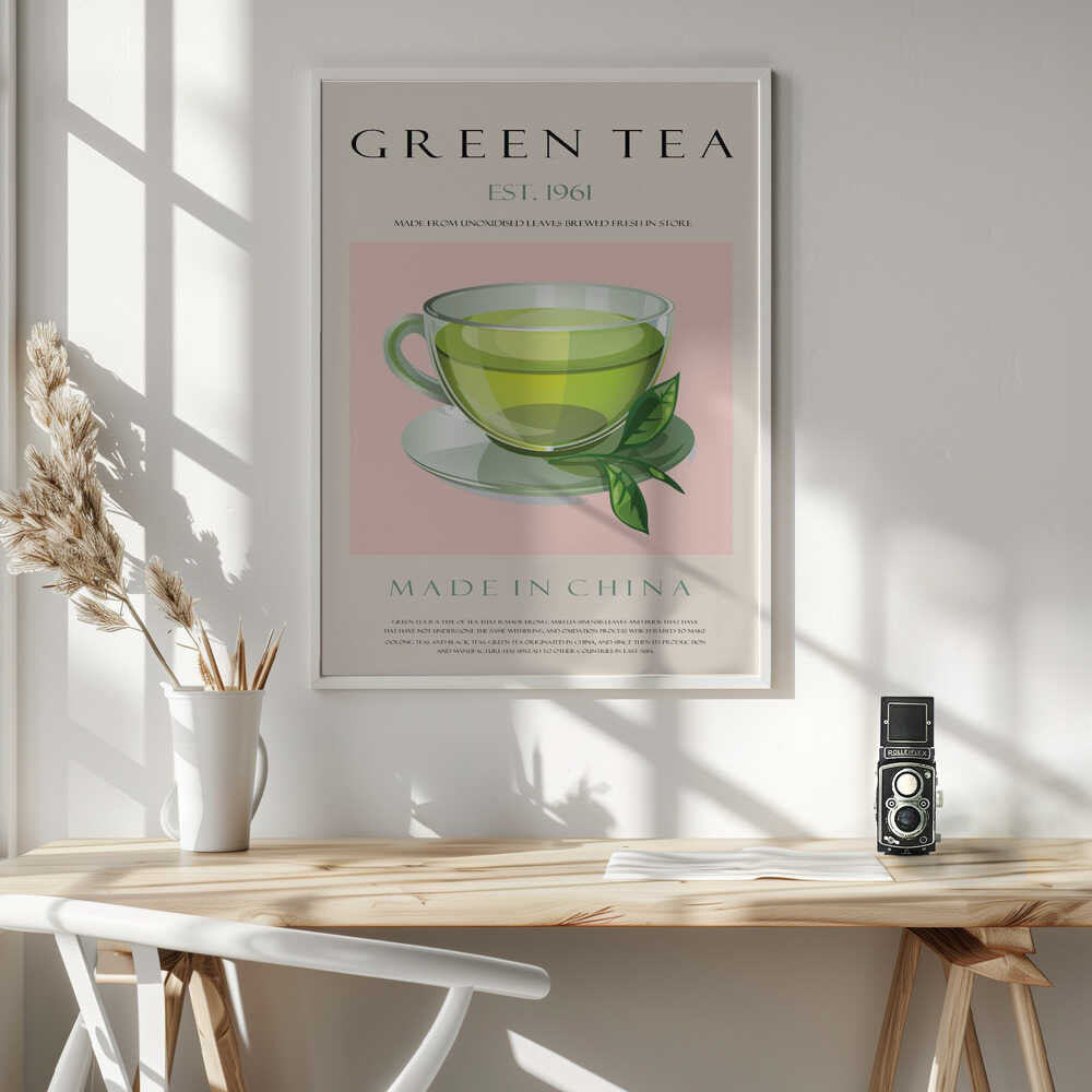 Fresh Green Tea Art Print UK — Abstract Fresh Wall Art — Kitchen — Wall It All Prints