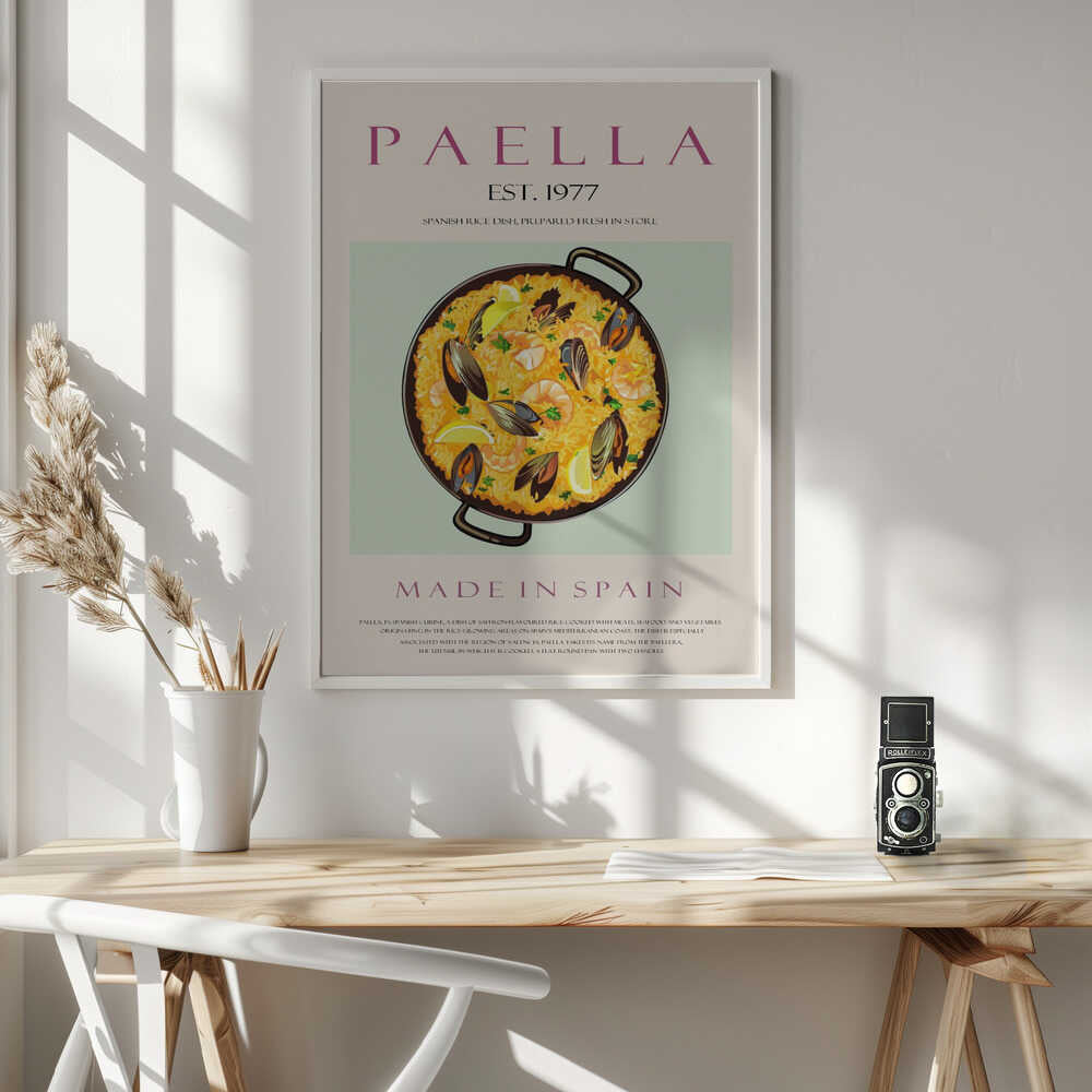 Classic Spanish Paella Art Print UK — Abstract Vibrant Wall Art — Kitchen — Wall It All Prints