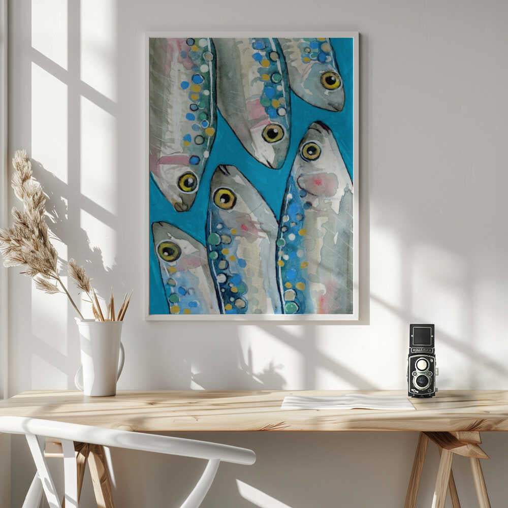 Fishes Art Print UK — Abstract Vibrant Wall Art — Kitchen — Wall It All Prints