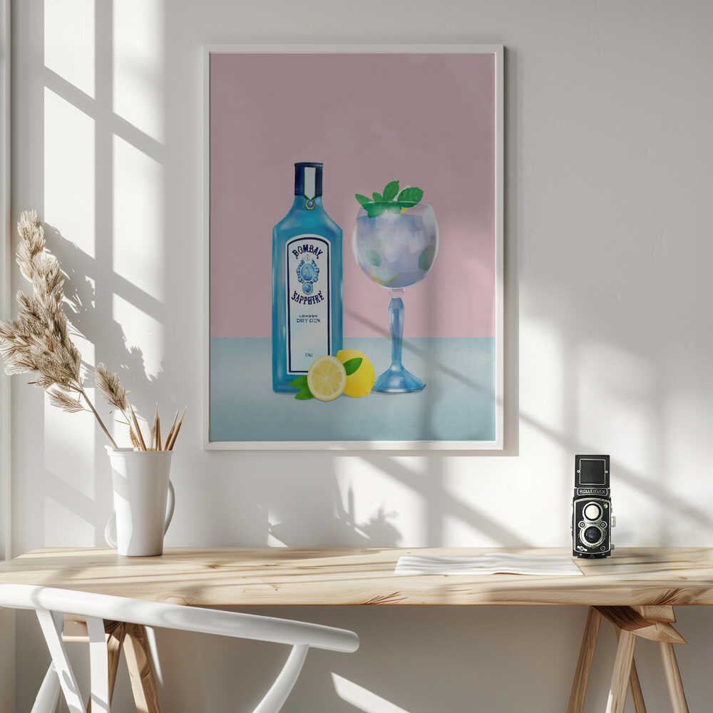 Gin Cocktail Art Print UK — Abstract Calm Wall Art — Kitchen — Wall It All Prints