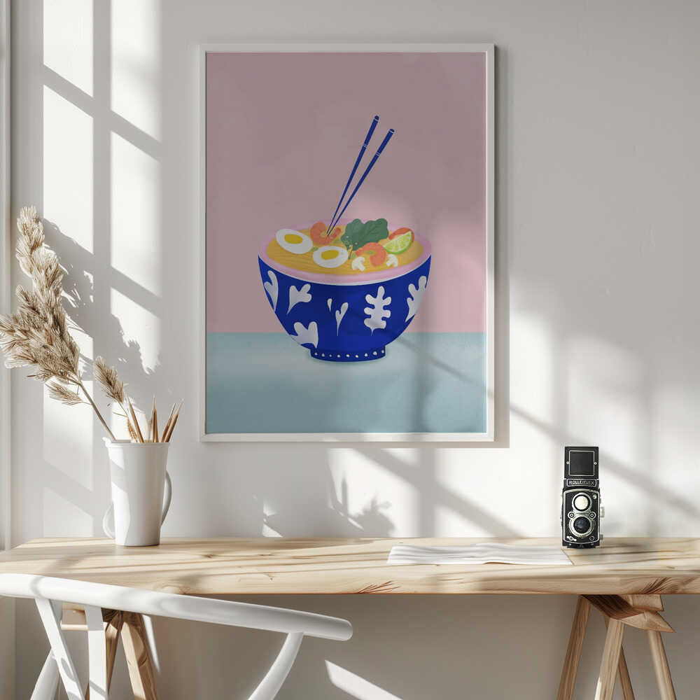 Ramen Bowl Art Print UK — Japanese Fresh Wall Art — Kitchen — Wall It All Prints