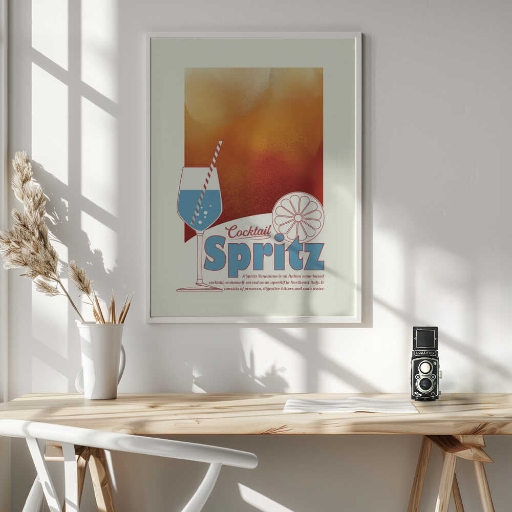 Spritz Cocktail Aperitivo Art Print UK — Abstract Vibrant Wall Art — Kitchen — Wall It All Prints