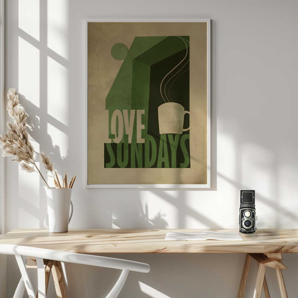 Love Sundays Coffee Mug Art Print UK — Abstract Vibrant Wall Art — Kitchen — Wall It All Prints
