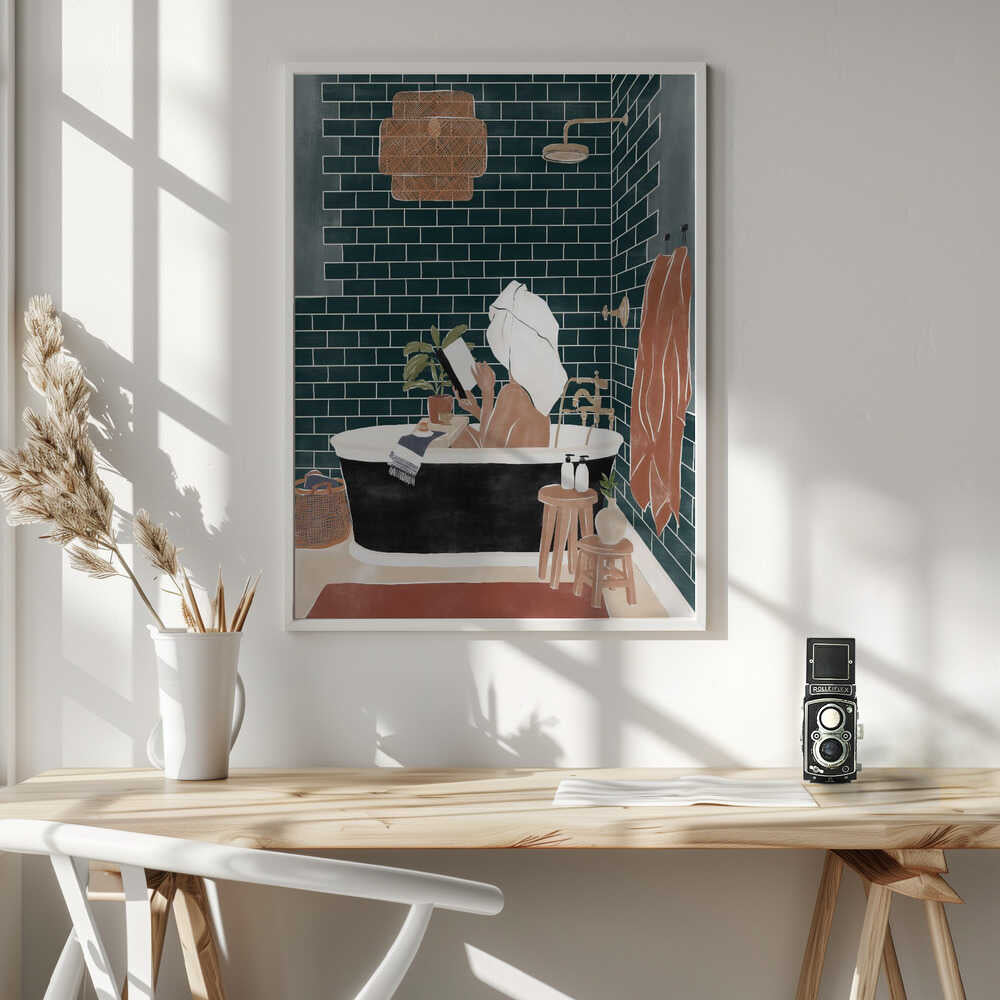 Relaxing Bath Time Art Print UK — Abstract Vibrant Wall Art — Bathroom — Wall It All Prints
