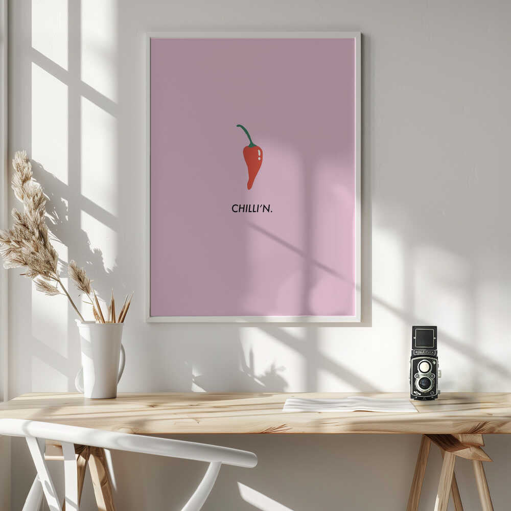 Chillin Chili Pepper Art Print UK — Food Vibrant Wall Art — Kitchen — Wall It All Prints