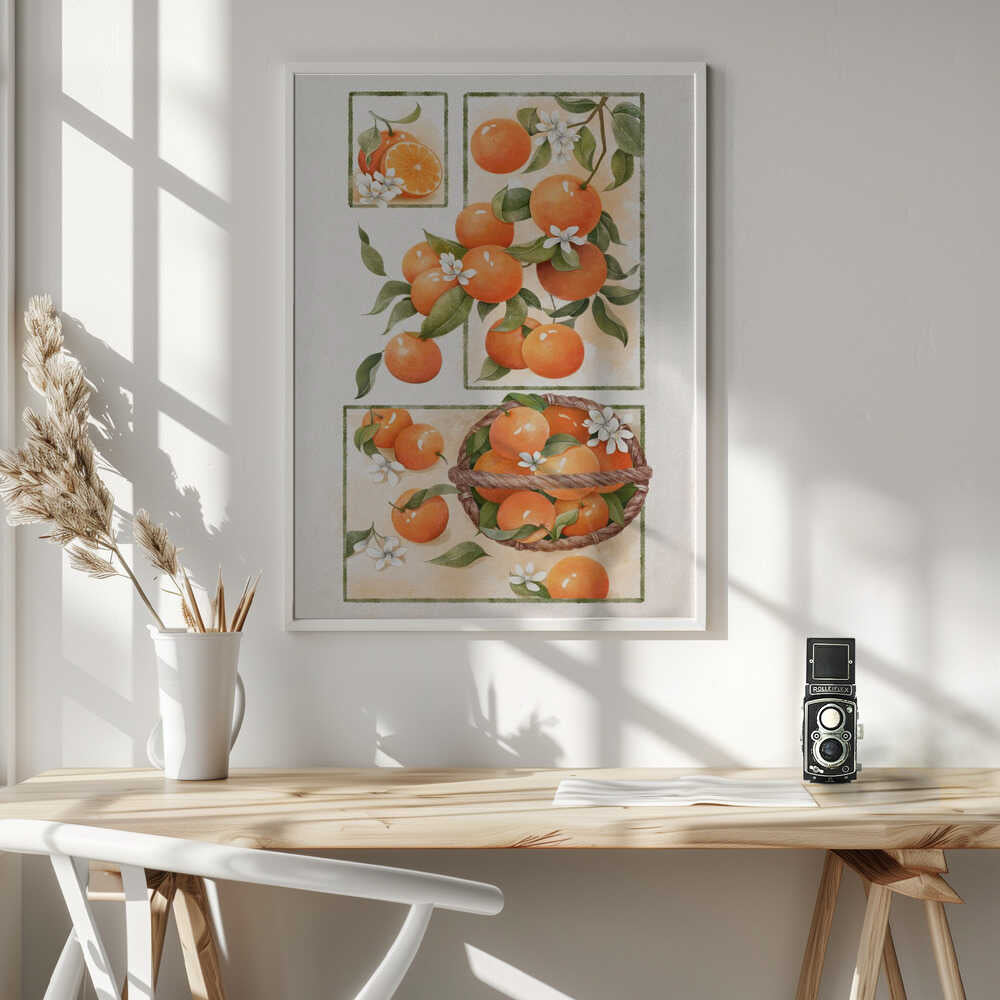 Fresh Orange Harvest Art Print UK — Botanical Fresh Wall Art — Kitchen — Wall It All Prints