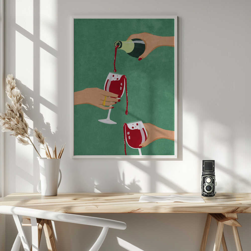 Cheers Girls Art Print UK — Abstract Fresh Wall Art — Kitchen — Wall It All Prints